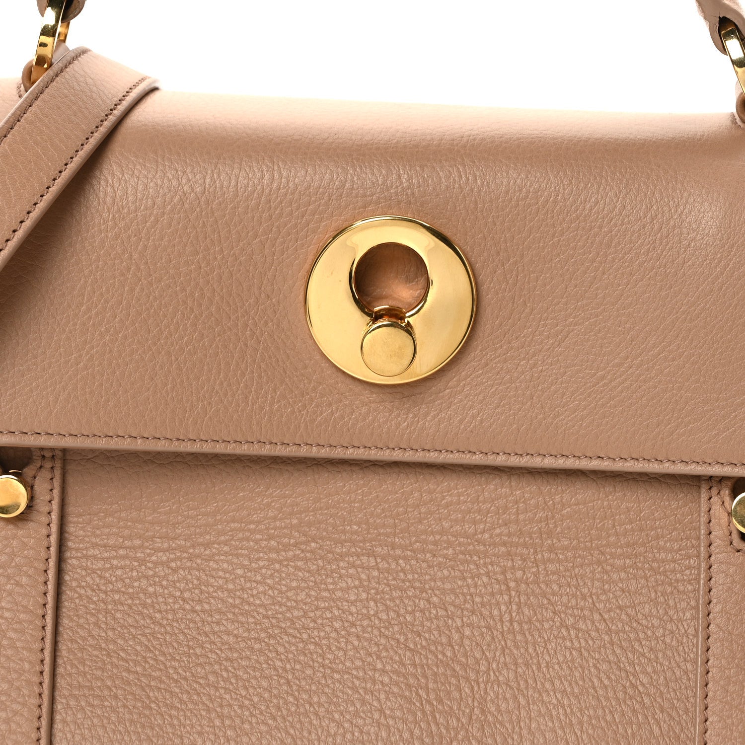 Saint Laurent Calfskin Canvas Small Muse Two Beige 7 of 9