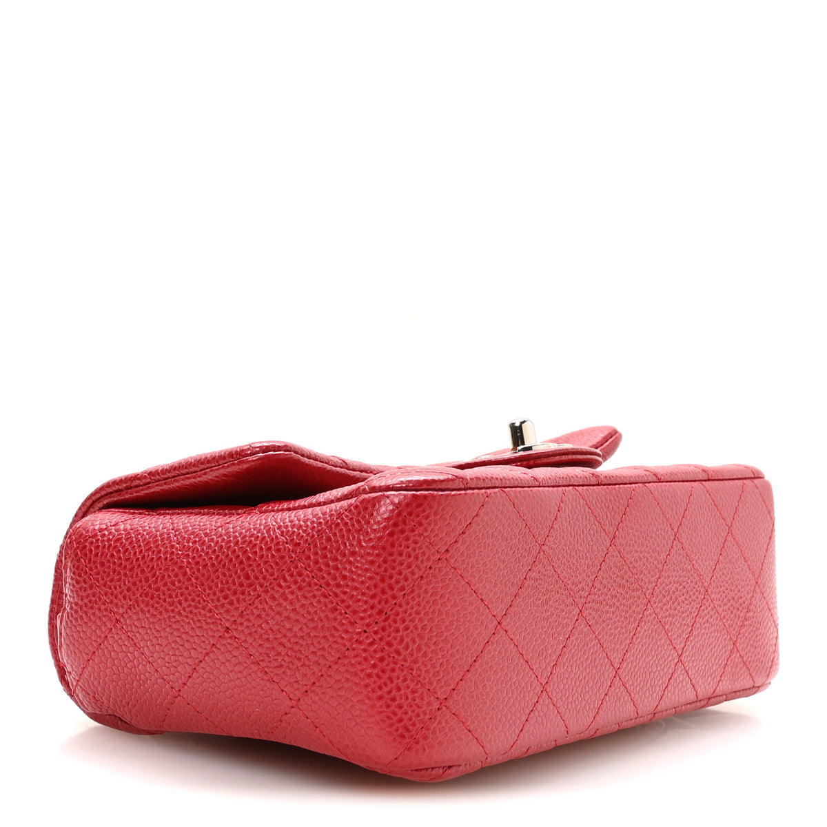 Caviar Quilted Mini Rectangular Flap Red