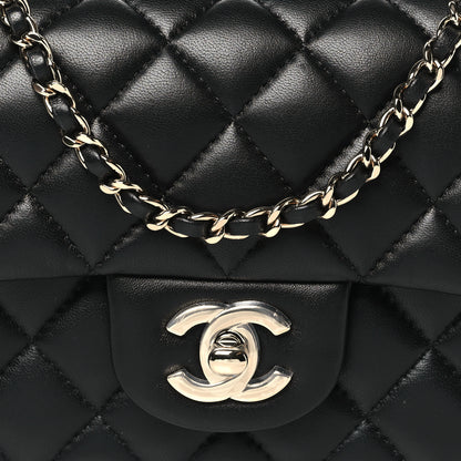 Chanel Lambskin Quilted Mini Top Handle Rectangular Flap Black 7 of 9