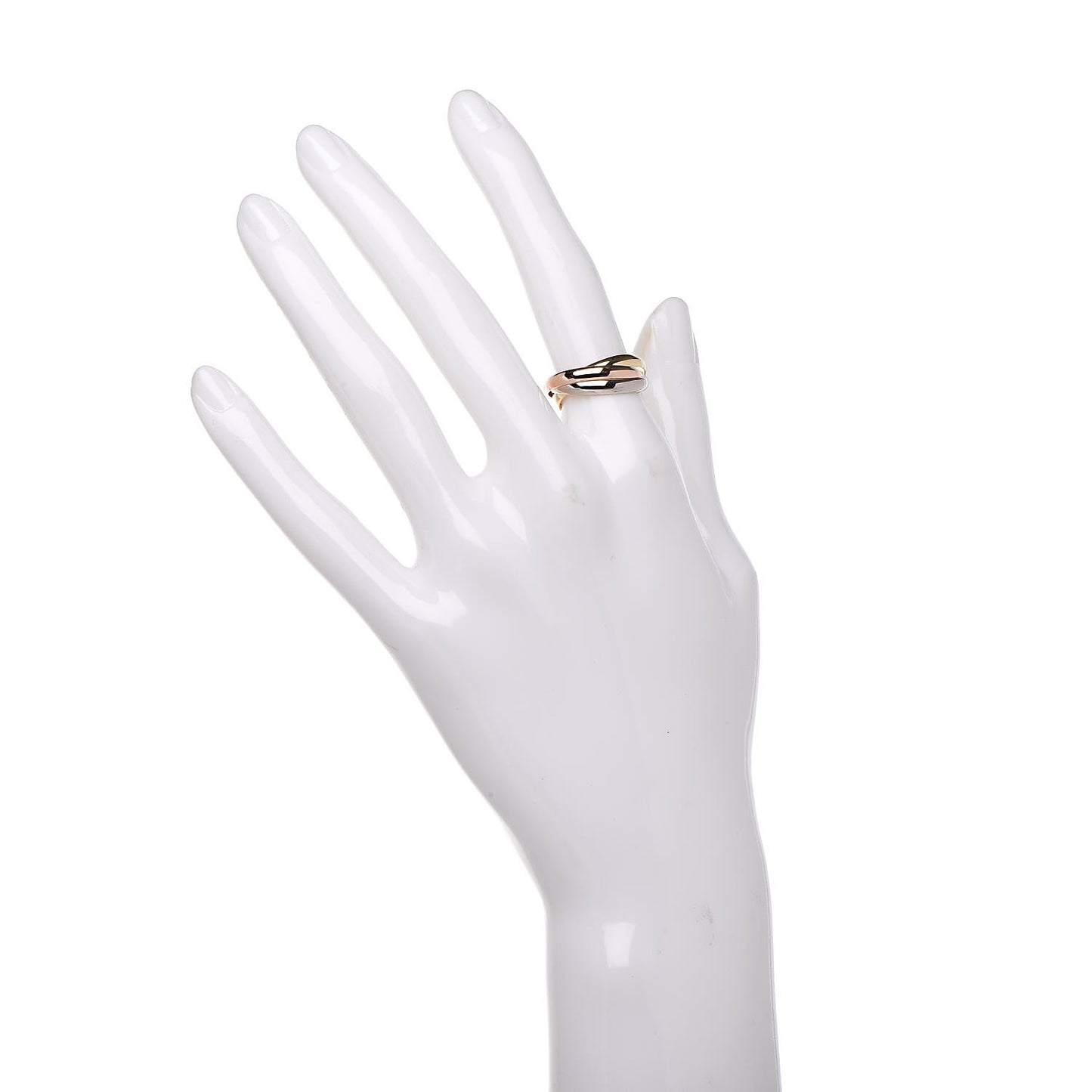 18K Pink Yellow White Gold Small Trinity Ring 52 6
