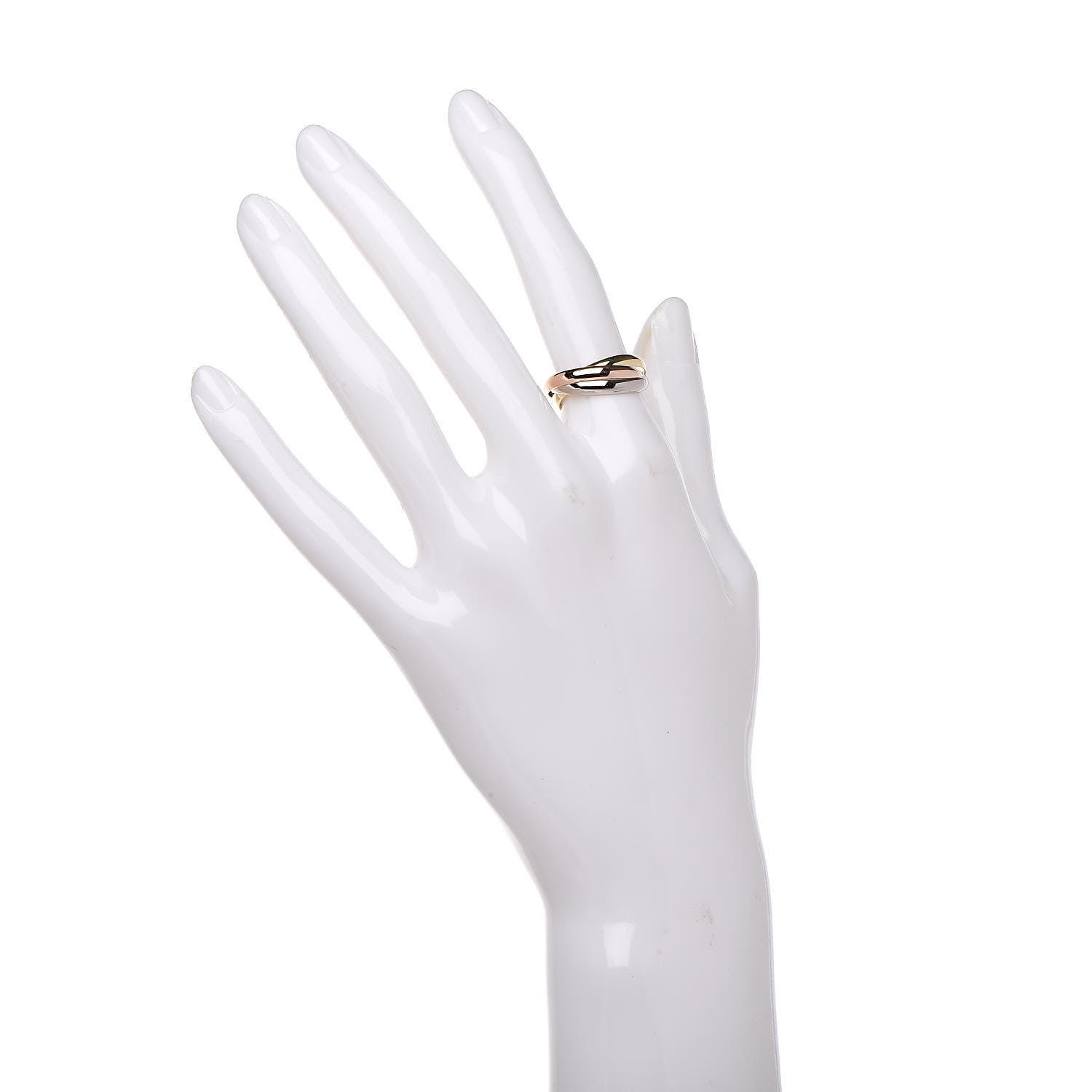 Cartier 18K Pink Yellow White Gold Small Trinity Ring 52 6 2 of 5