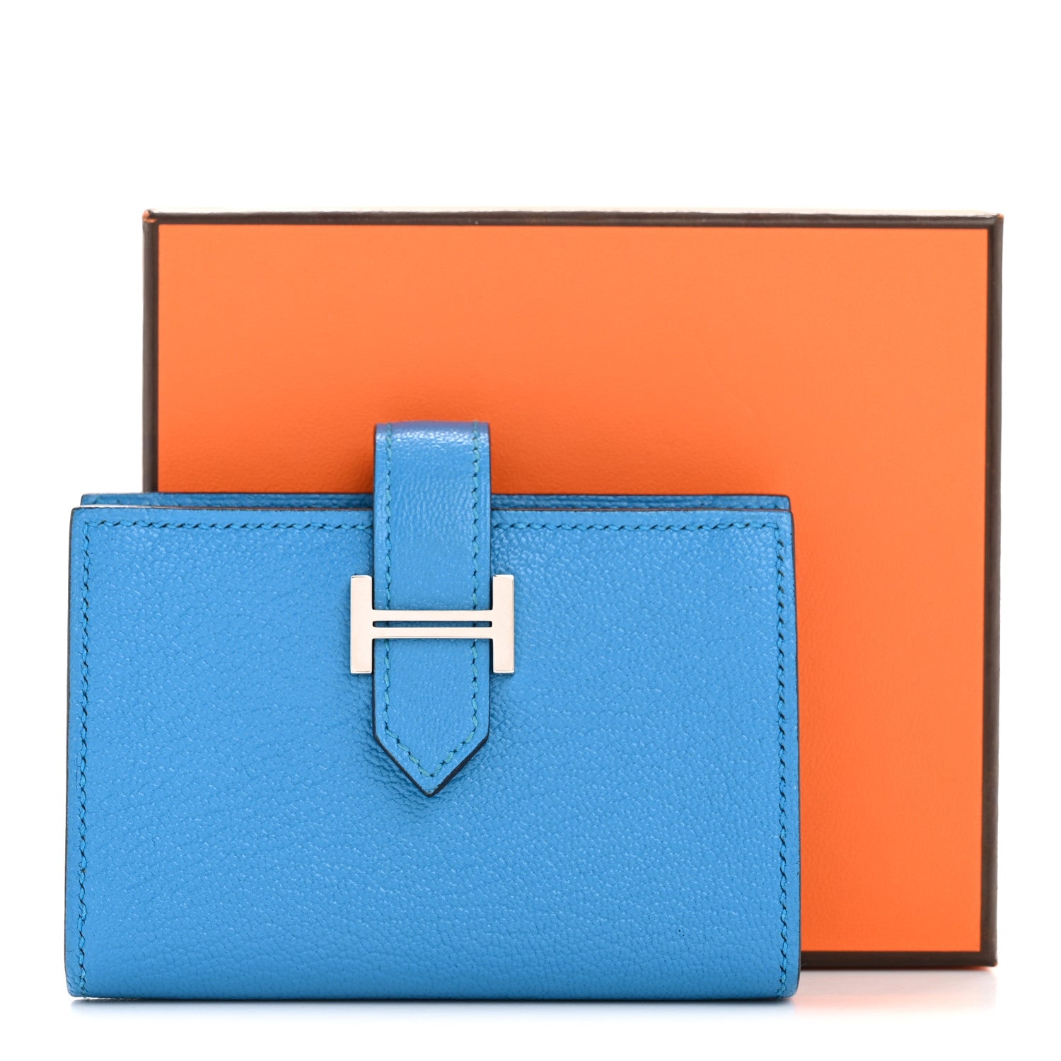 Hermes Chevre Mysore Mini Bearn Wallet Bleu Frida 22 of 22