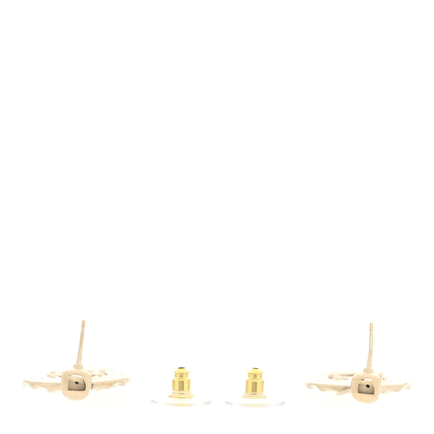 Chanel Crystal CC Round Drop Earrings Gold 3 of 5
