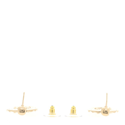 Chanel Crystal CC Round Drop Earrings Gold 3 of 5