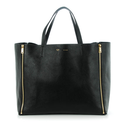 Celine Goatskin Horizontal Zipper Gusset Cabas Black 1 of 8