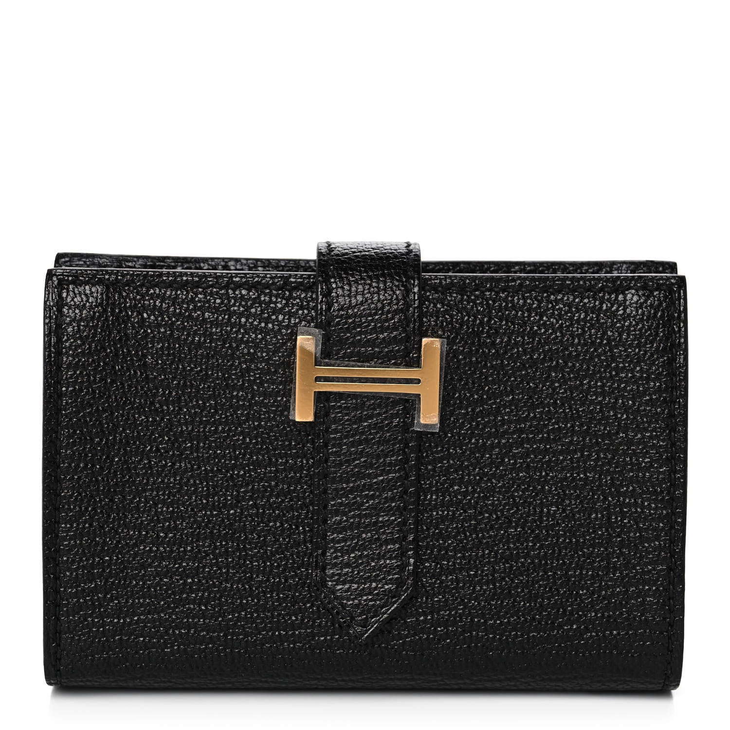 Hermes Chevre Mysore Mini Bearn Wallet Black 1 of 12