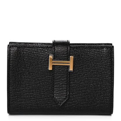 Hermes Chevre Mysore Mini Bearn Wallet Black 1 of 12