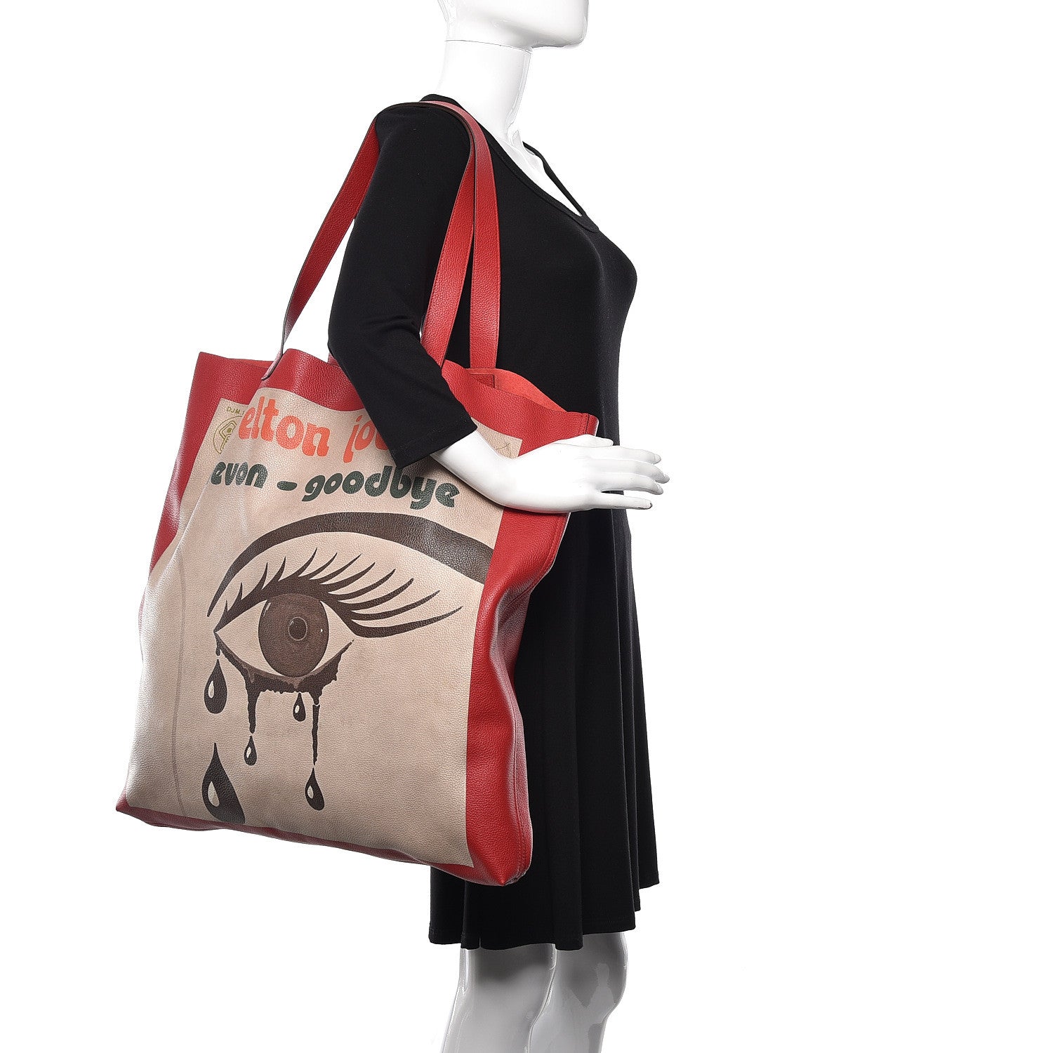 Gucci Calfskin Large Elton John Levon-Goodbye Tote Red 2 of 13