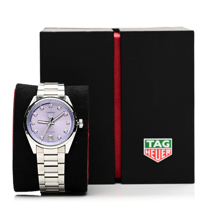 Tag Heuer Stainless Steel Diamond 36mm Carrera Date Automatic Watch Purple WBN2319 5 of 5