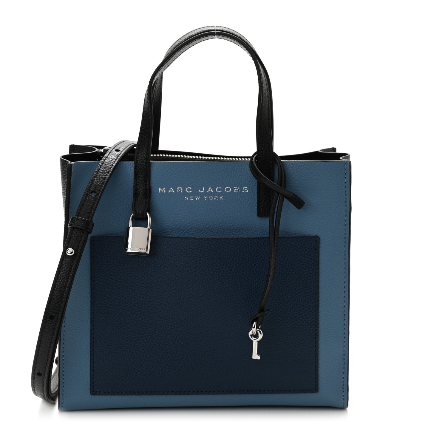 Calfskin Mini Grind Tote Bag Blue Heaven Multi