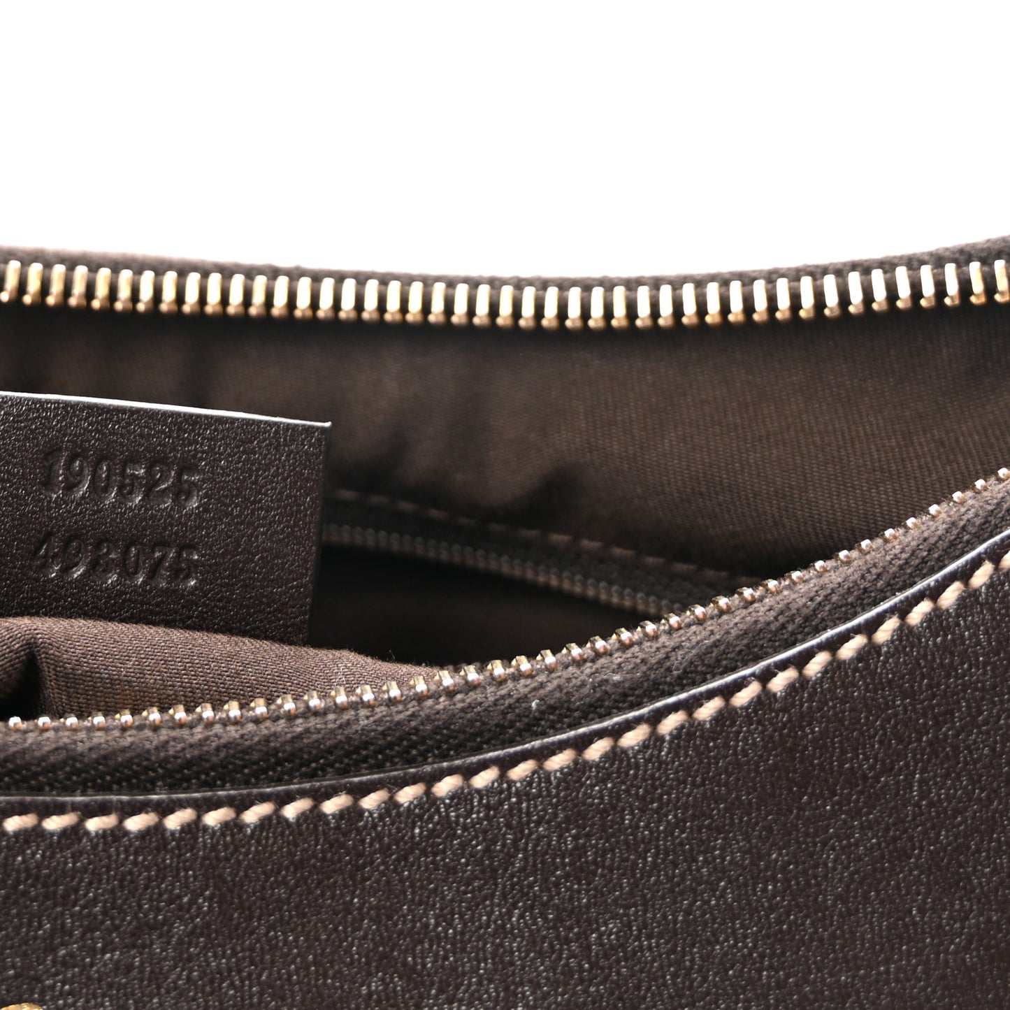 Monogram Medium D Gold Ring Hobo Dark Brown