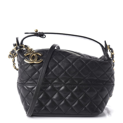 Chanel Lambskin Quilted Small Hobo Black 1 of 10