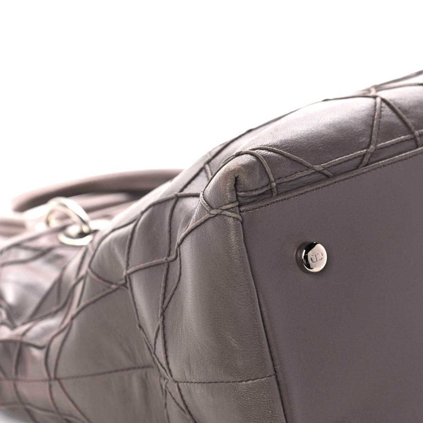 Lambskin Cannage Medium Granville Tote Dark Taupe