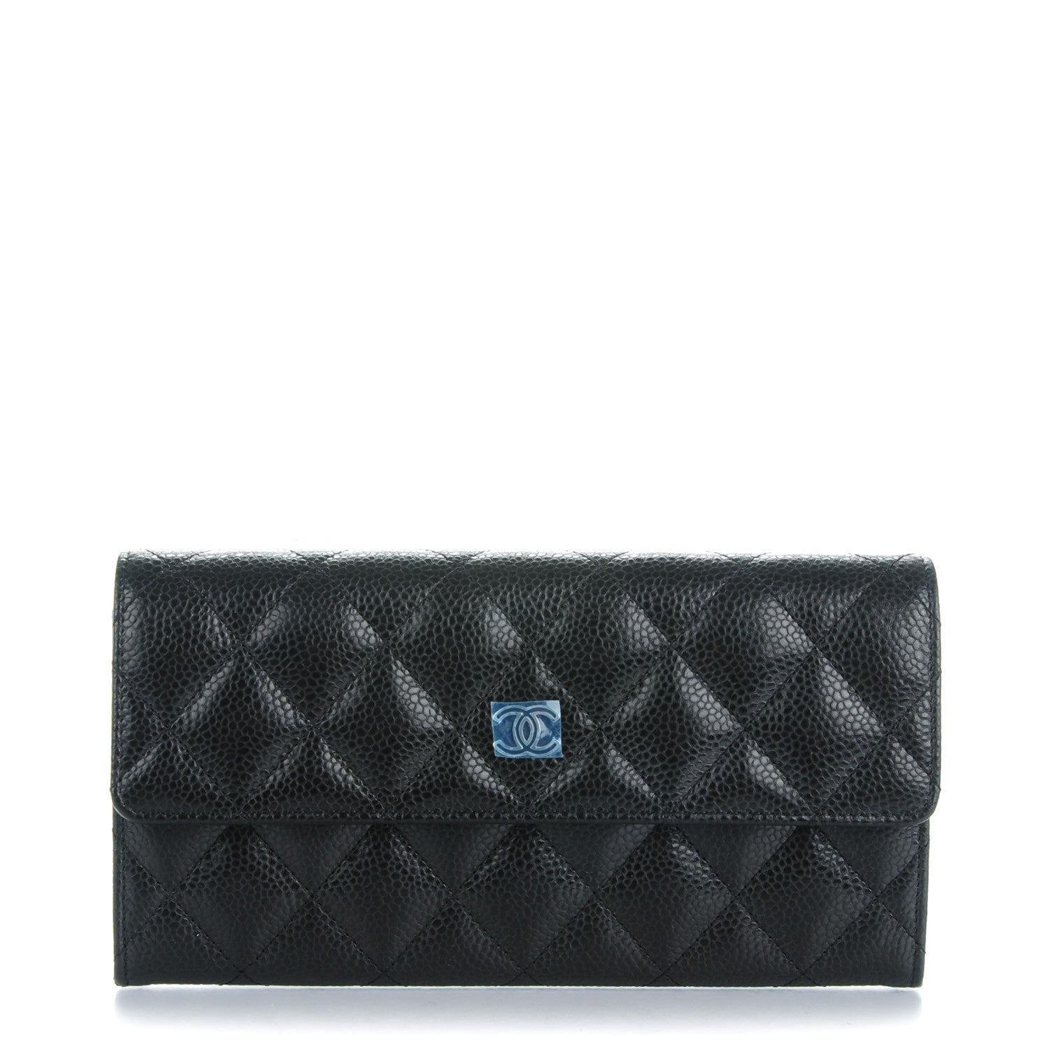 Chanel Caviar Quilted Large Gusset Flap Wallet Black 1 of 8