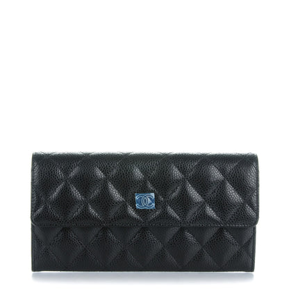 Chanel Caviar Quilted Large Gusset Flap Wallet Black 1 of 8