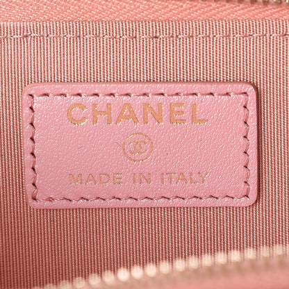 Chanel Iridescent Caviar Quilted Zipped Key Holder Case Rose Pink 6 of 8
