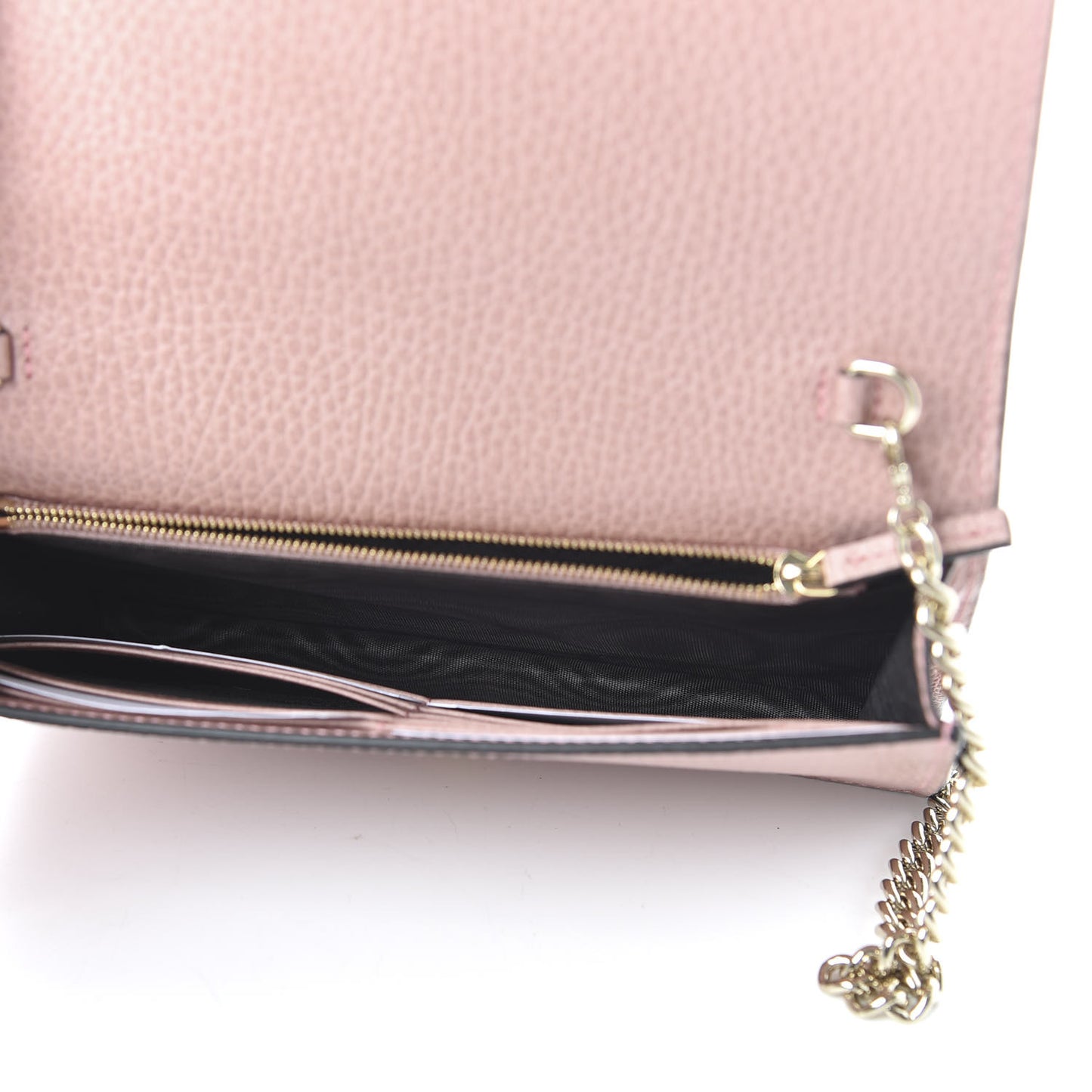 Dollar Calfskin Medium Betty Chain Wallet Soft Pink