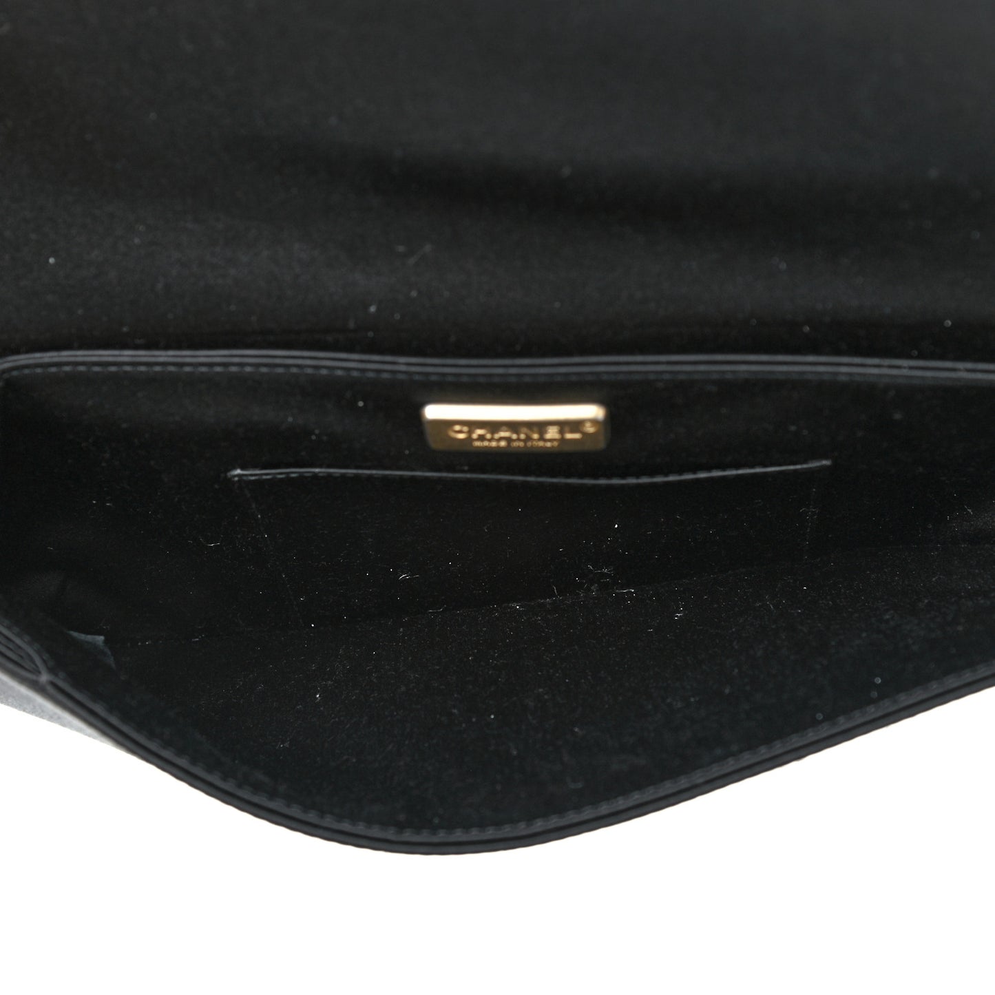 Satin Pleated Flap Clutch Black