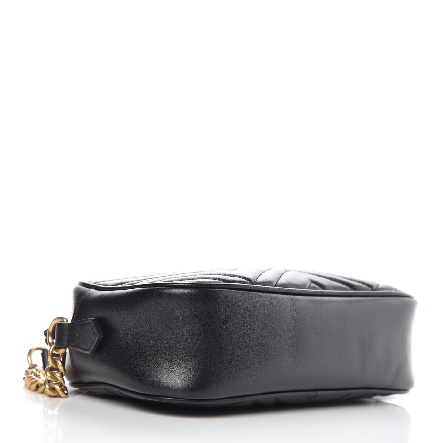 Calfskin Matelasse Small GG Marmont Chain Shoulder Bag Black