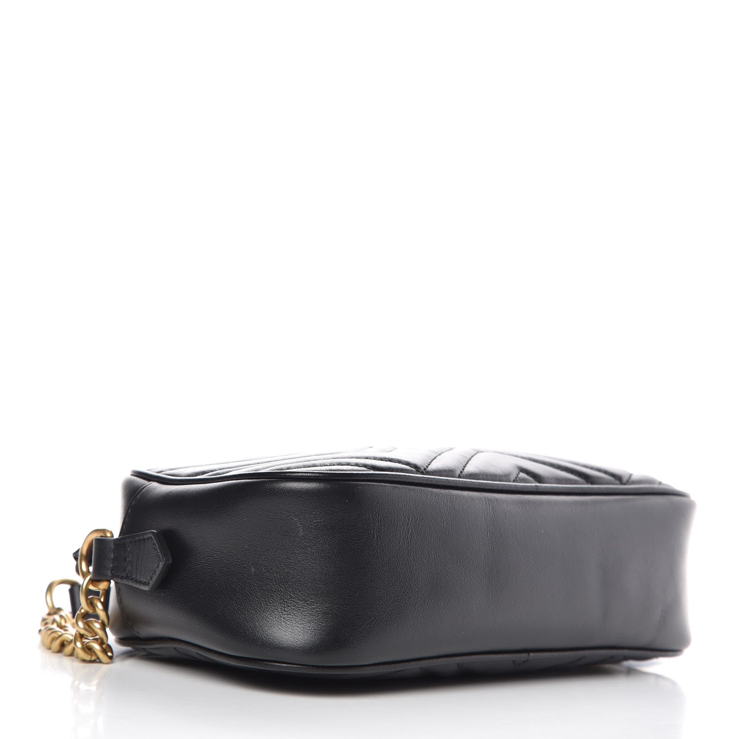 Gucci Calfskin Matelasse Small GG Marmont Chain Shoulder Bag Black 4 of 8