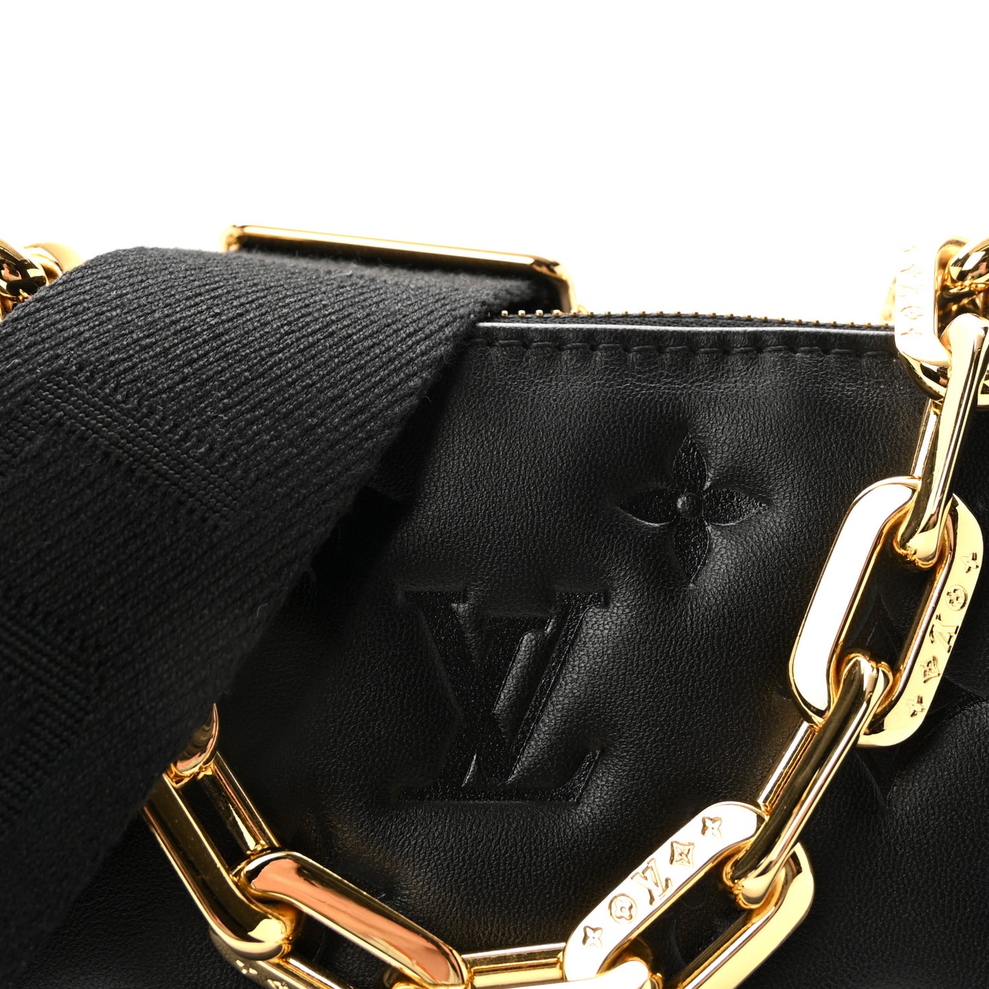 Lambskin Embossed Monogram Coussin PM Black