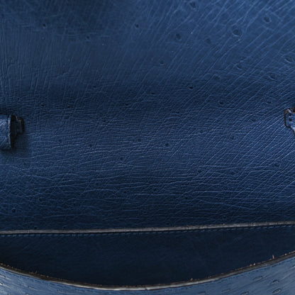 Gucci Ostrich Jackie Convertible Shoulder Bag Blue 9 of 12