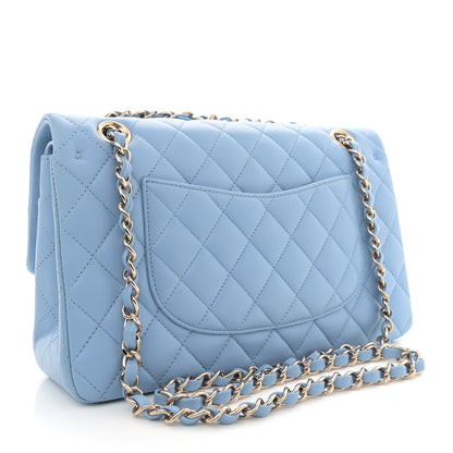 Chanel Lambskin Quilted Medium Double Flap  Light Blue 3 of 11