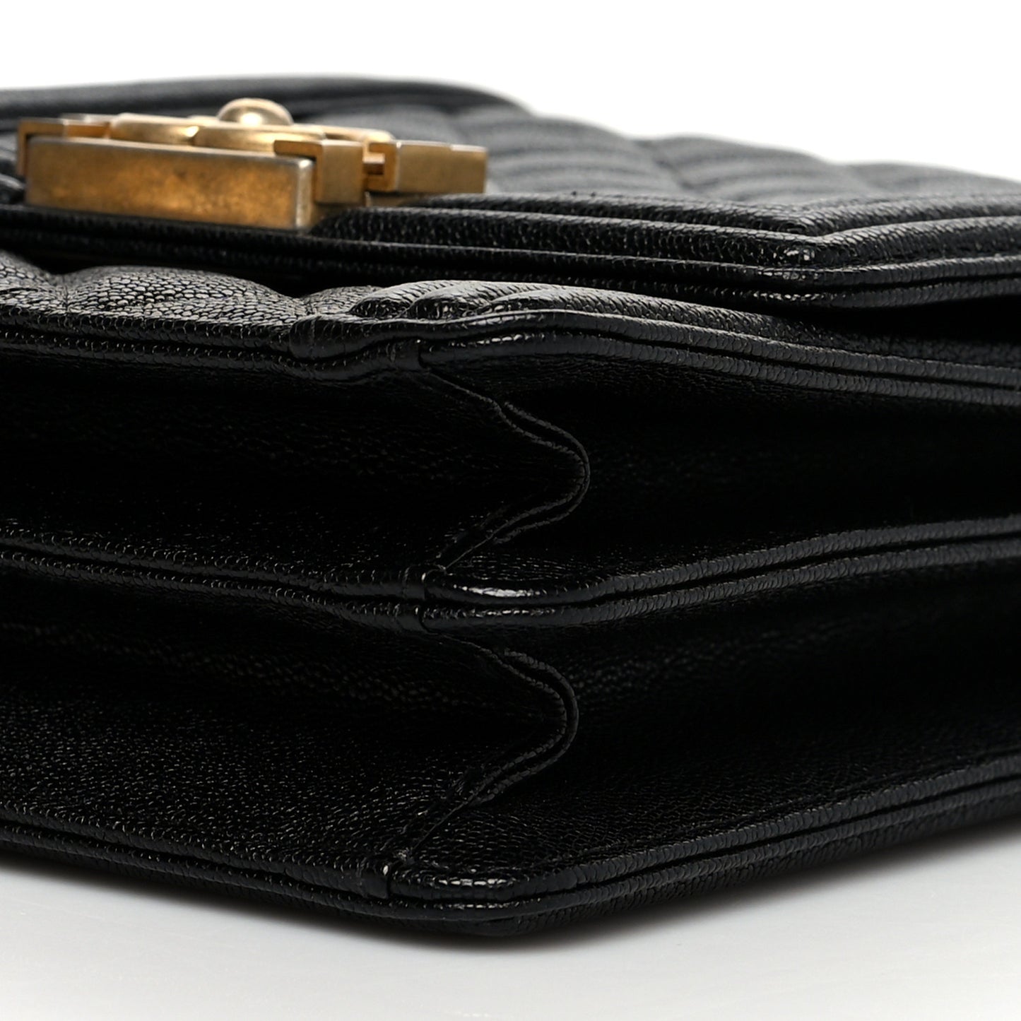 Caviar Quilted North South Boy Flap Black