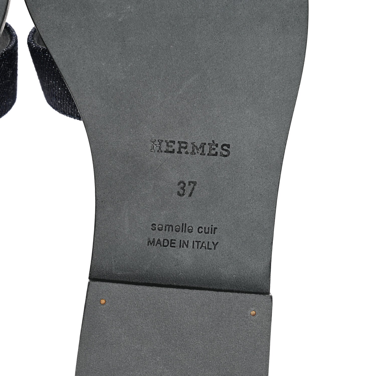 Hermes Denim Canvas Oran Sandals 37 Bleu Brut 6 of 9