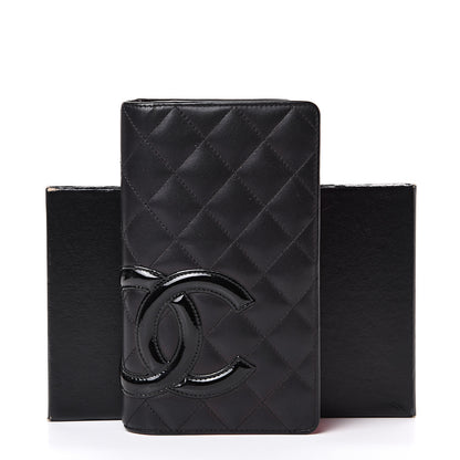 Chanel Calfskin Quilted Cambon Yen Wallet Black 10 of 10