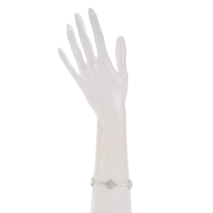 Van Cleef & Arpels 18K White Gold Mother of Pearl 5 Motifs Vintage Alhambra Bracelet 2 of 4