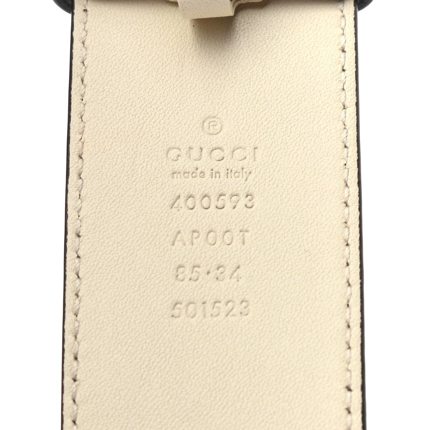 Calfskin Double G 40mm Belt 85 34 Mystic White