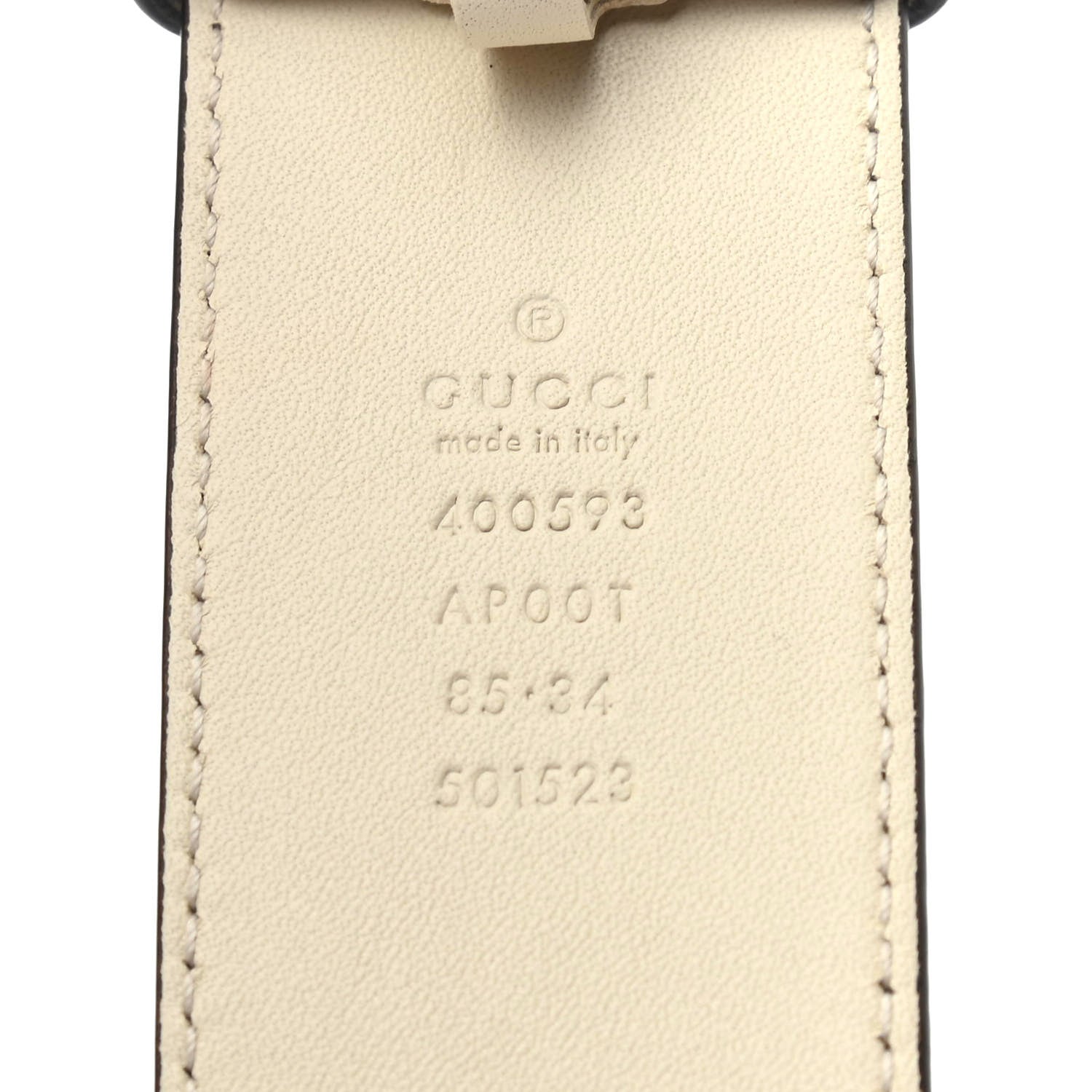 Gucci Calfskin Double G 40mm Belt 85 34 Mystic White 4 of 4