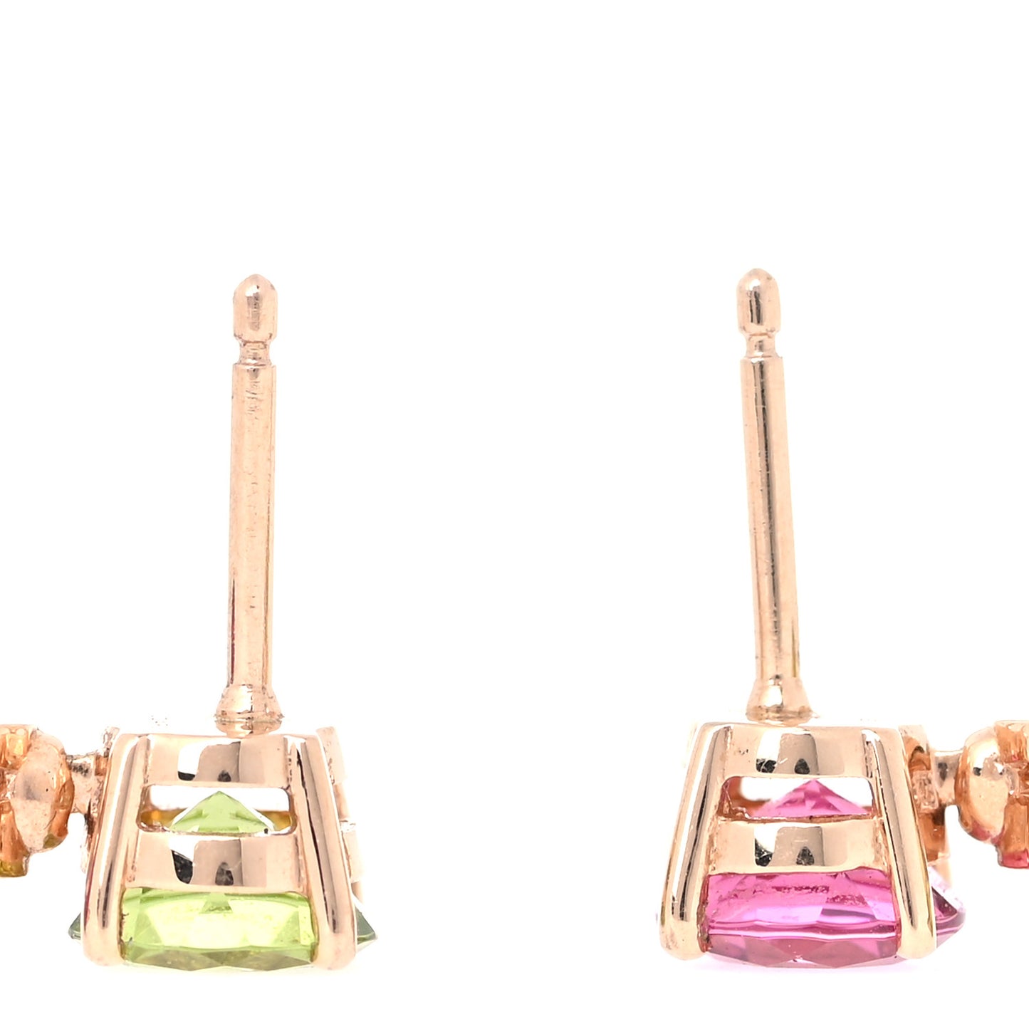 18K Rose Gold Peridot Rubellite Diamond Divas' Dream Drop Earrings