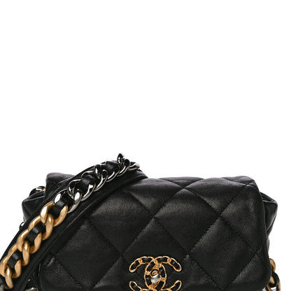 Chanel Lambskin Quilted Chanel 19 Waist Bag Black 7 of 13