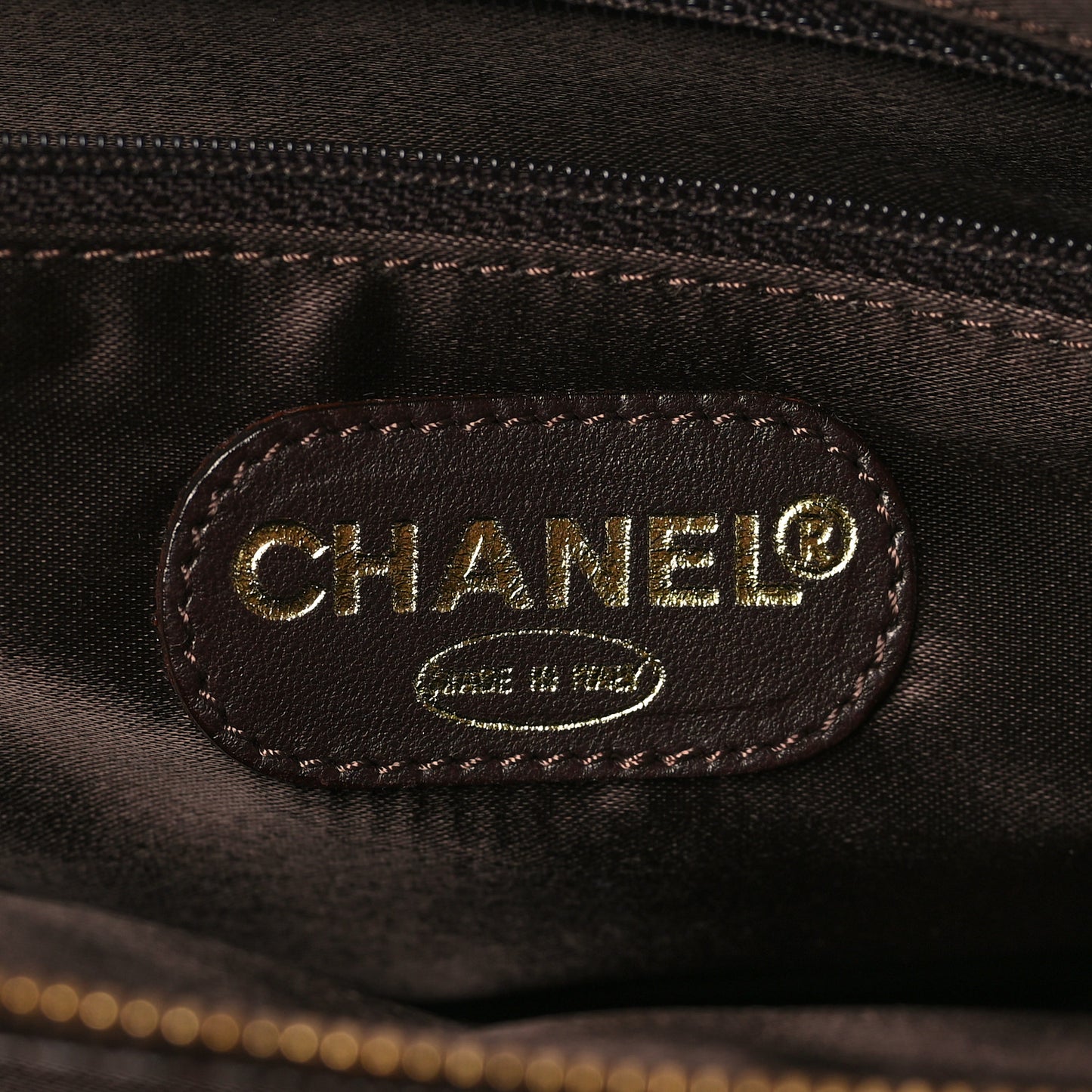 Caviar Logo Shopping Tote Dark Brown