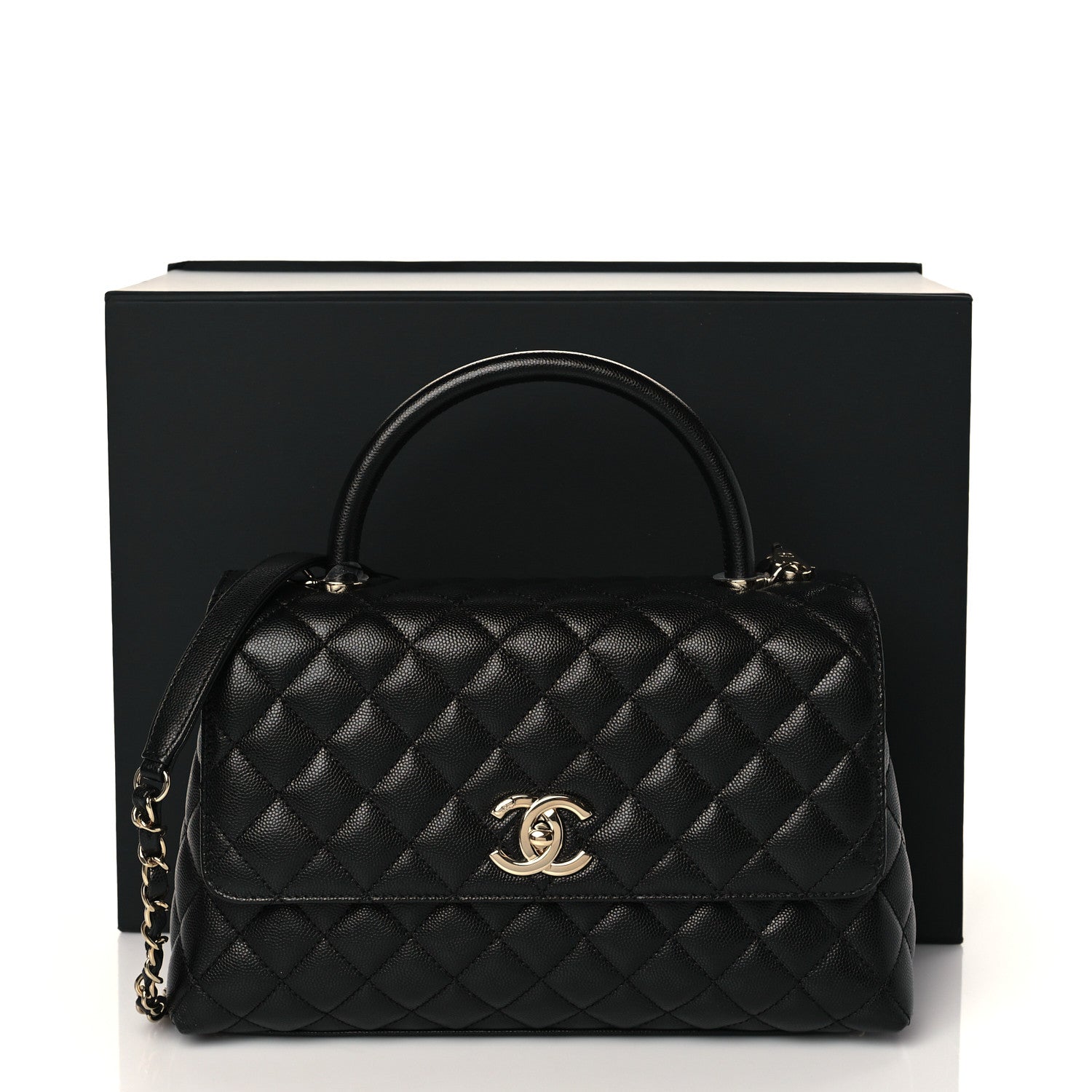 Chanel Caviar Quilted Small Coco Handle Flap Black 10 of 10