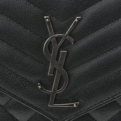 Saint Laurent Sheepskin Tri-Quilt Monogram Envelope Chain Wallet Black 13 of 13