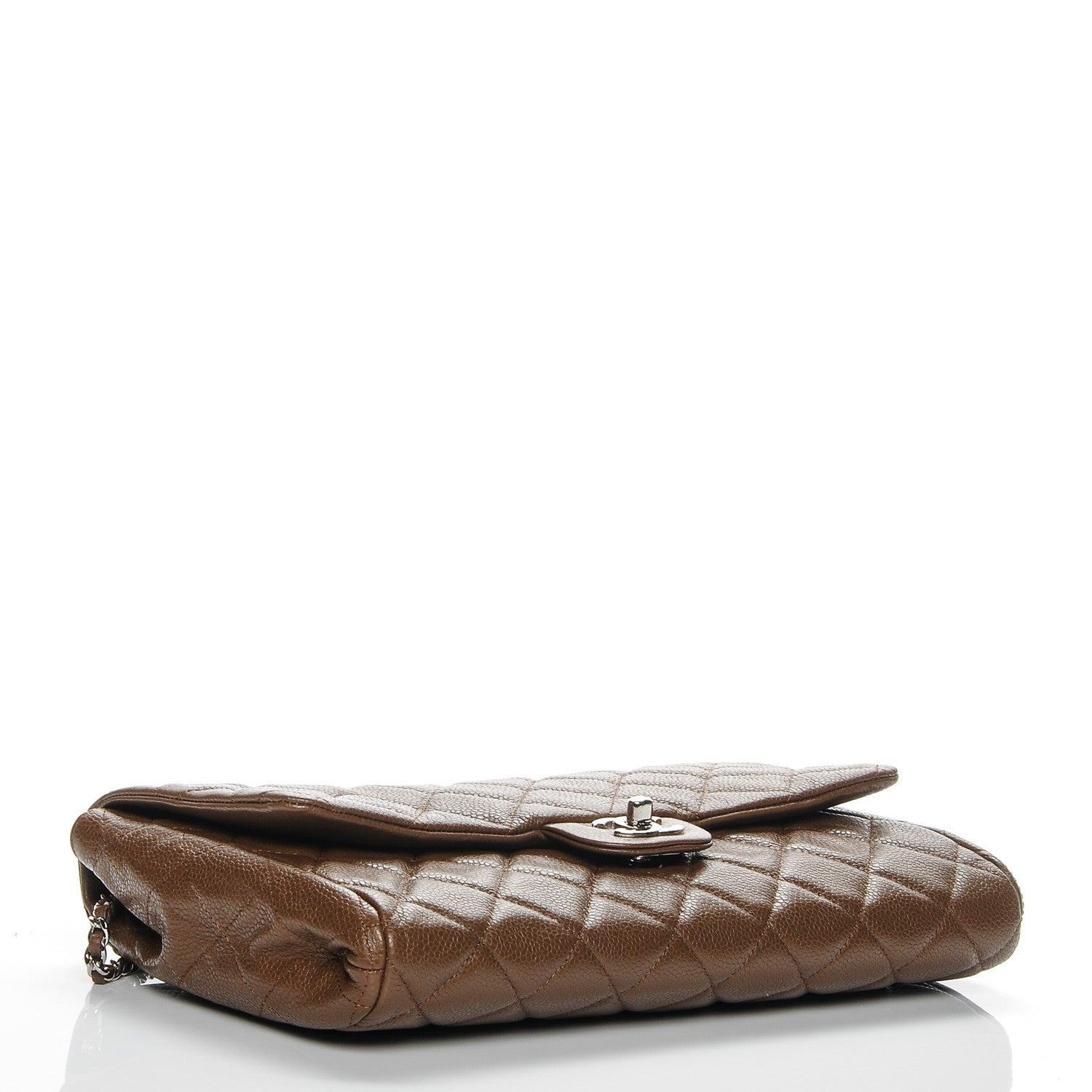 Chanel Caviar Quilted Clutch With Chain Flap Brown 4 of 7