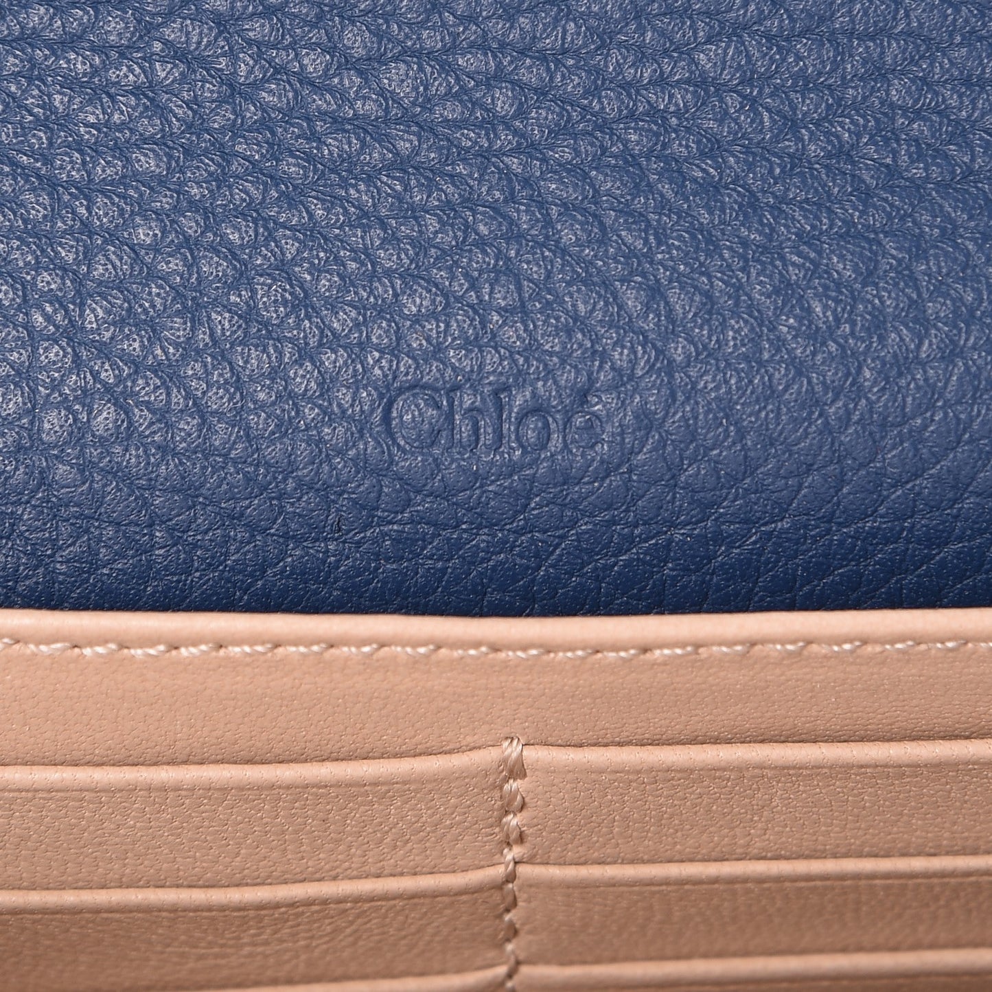 Calfskin Marcie Continental Flap Wallet Royal Navy