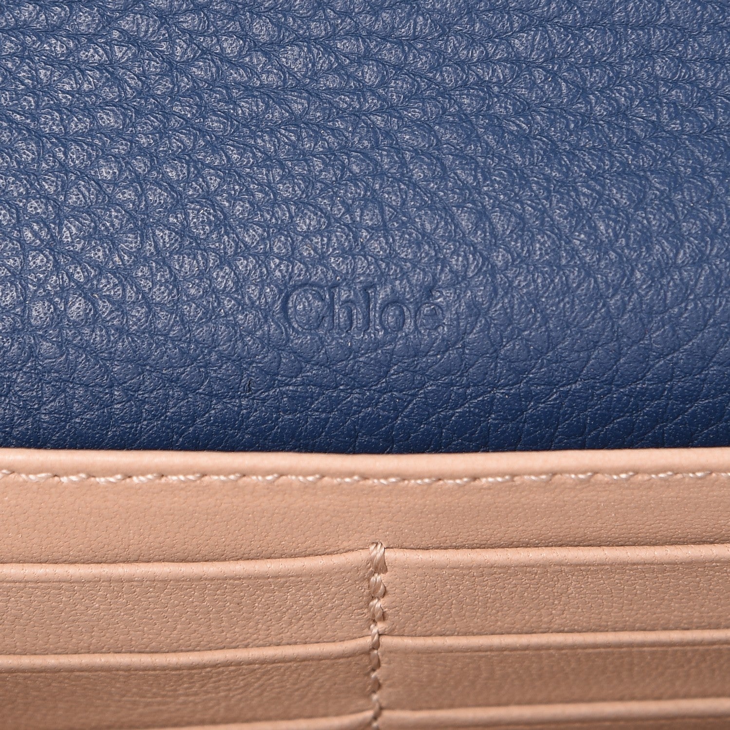 Chloe Calfskin Marcie Continental Flap Wallet Royal Navy 6 of 8