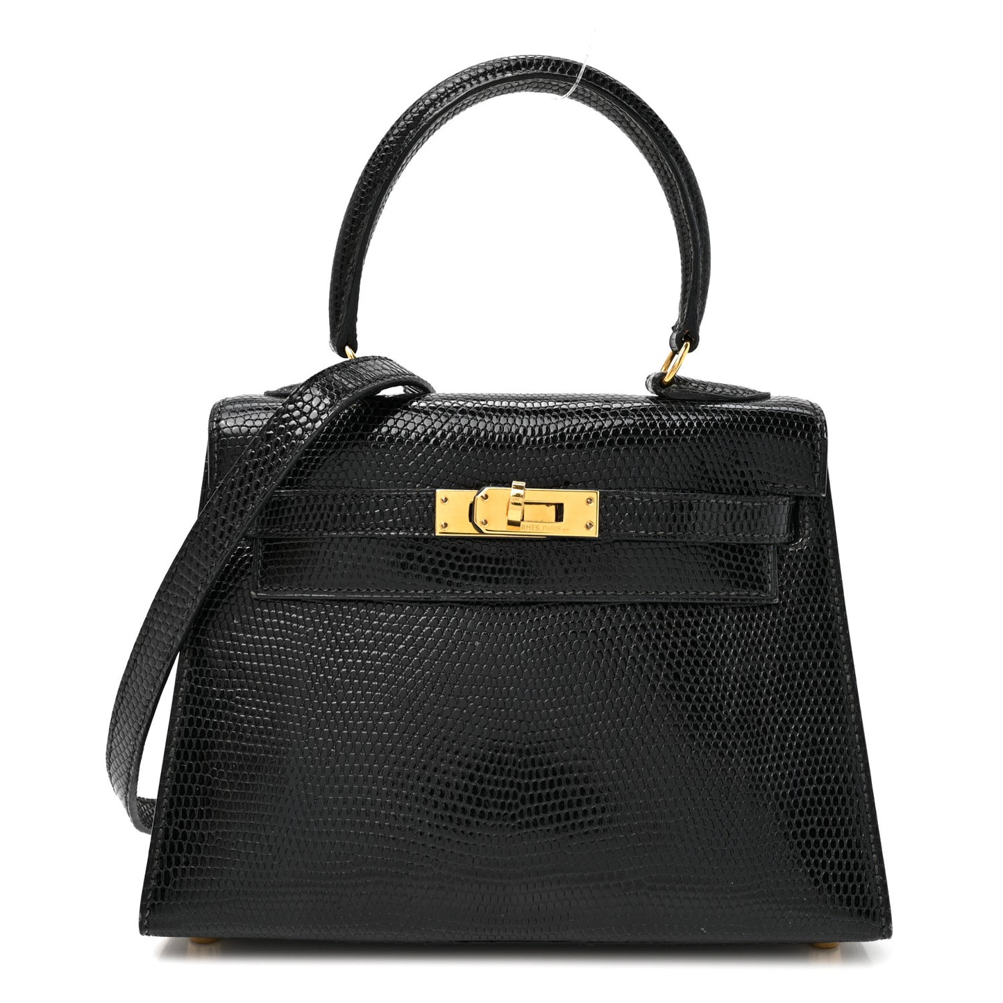 Lizard Mini Kelly Sellier 20 Black