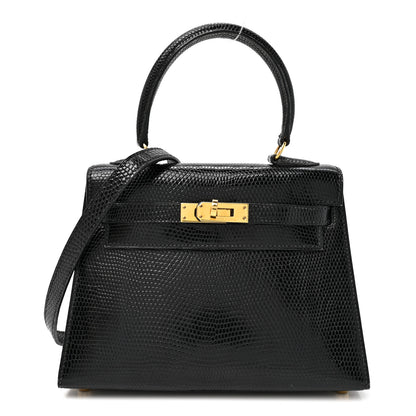 Hermes Lizard Mini Kelly Sellier 20 Black 1 of 16