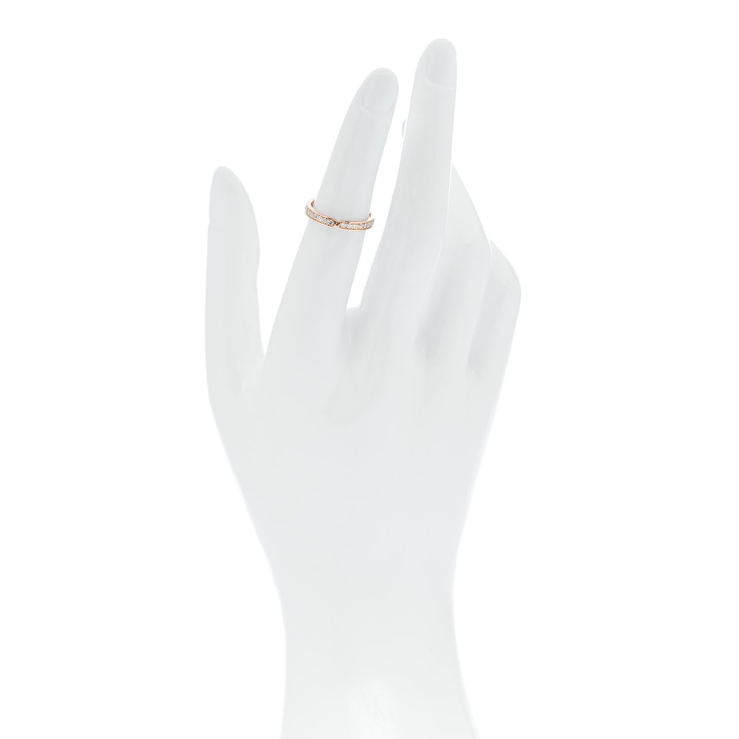 Hermes 18K Rose Gold Diamond PM Ever Kelly Wedding Band Ring 49 5 2 of 6