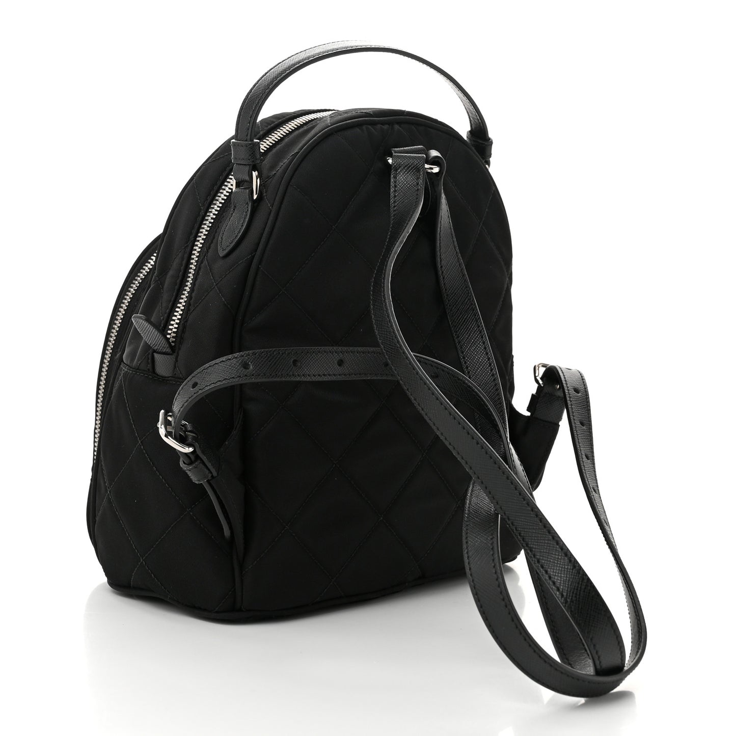 Nylon Tessuto Impuntu Quilted Backpack Black