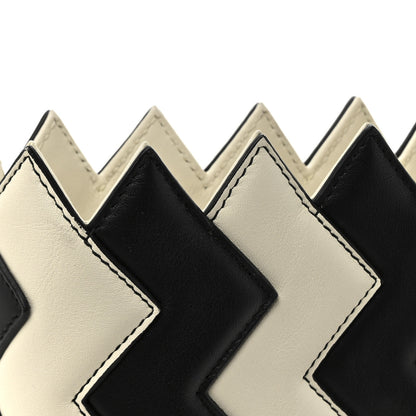Salvatore Ferragamo Calfskin ZigZag Tote Black White 14 of 14