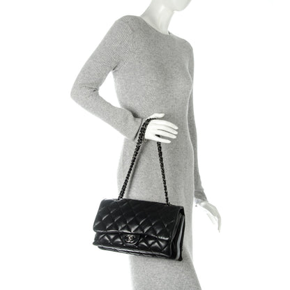 Chanel Lambskin Quilted Large 3 Flap Black 2 of 7