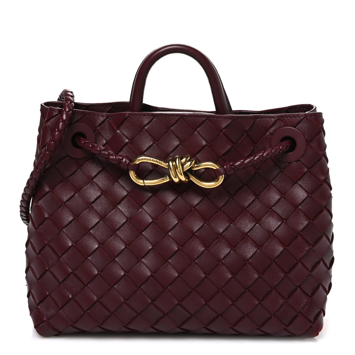 Nappa Intrecciato Small Andiamo Shoulder Bag Barolo