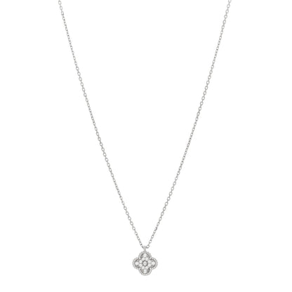 Van Cleef & Arpels 18K White Gold Diamond Sweet Alhambra Pendant Necklace 1 of 6