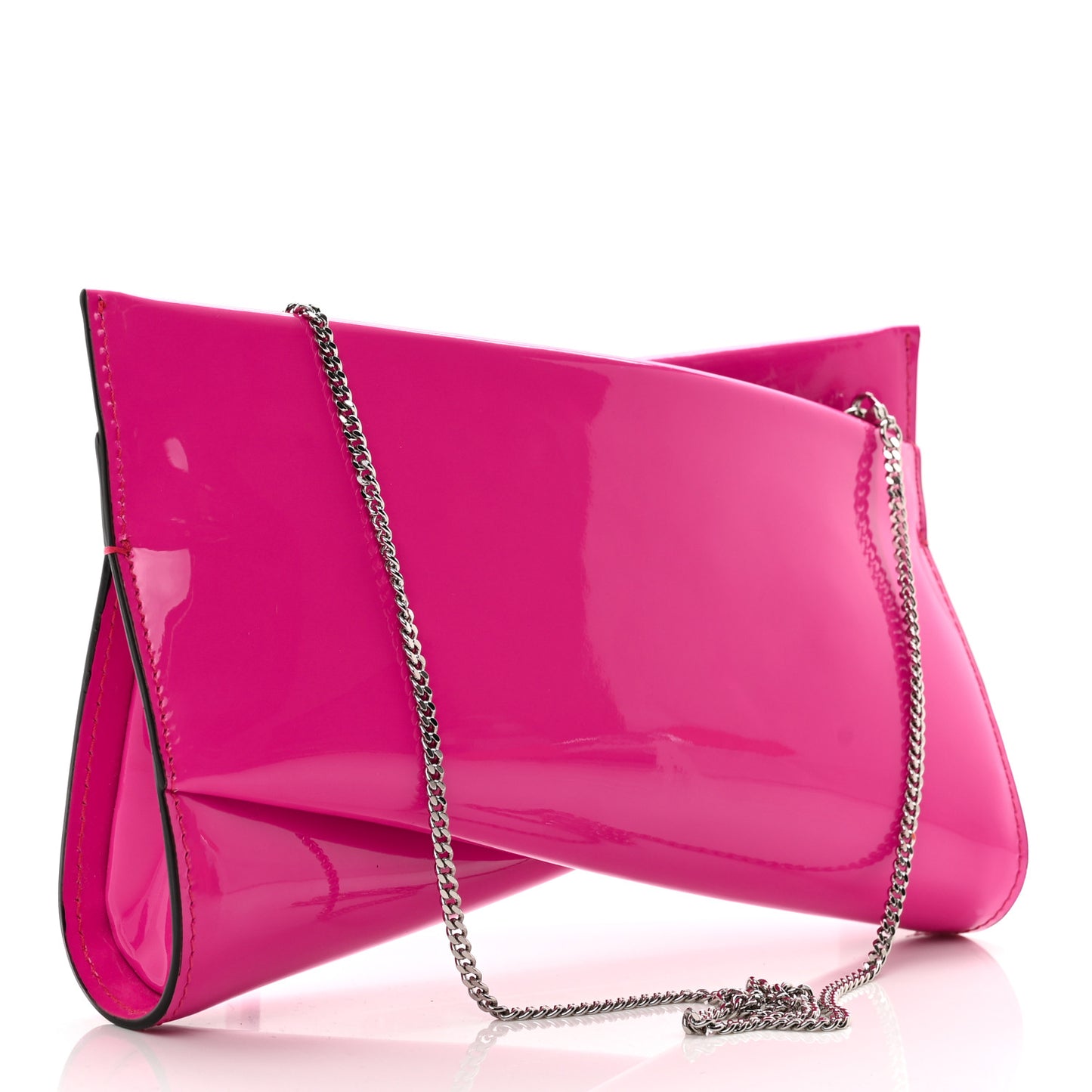 Patent Small Loubi Twist Zip Chain Clutch Bag Bolerose